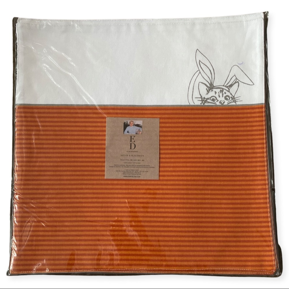 ED ELLEN DEGENERES SET OF 4 Placemats 100% Cotton